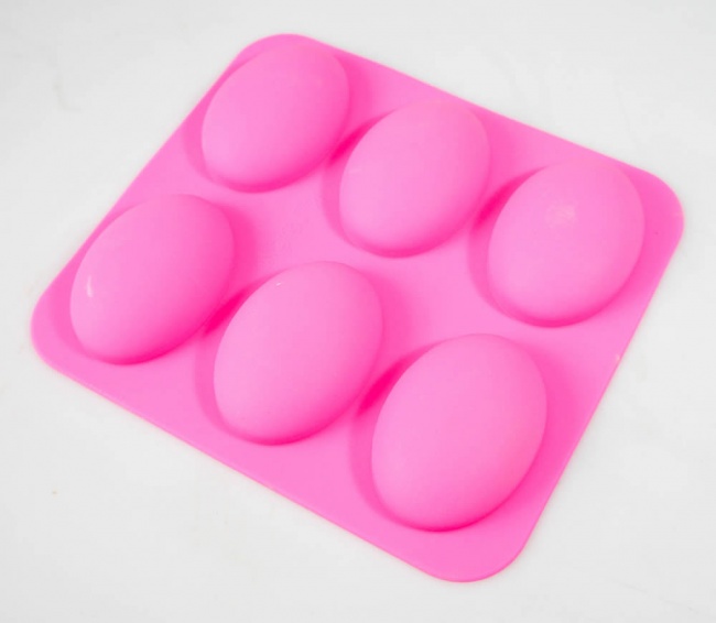 6 cell Oval Pebble Silicone Soap Mould - 95mls