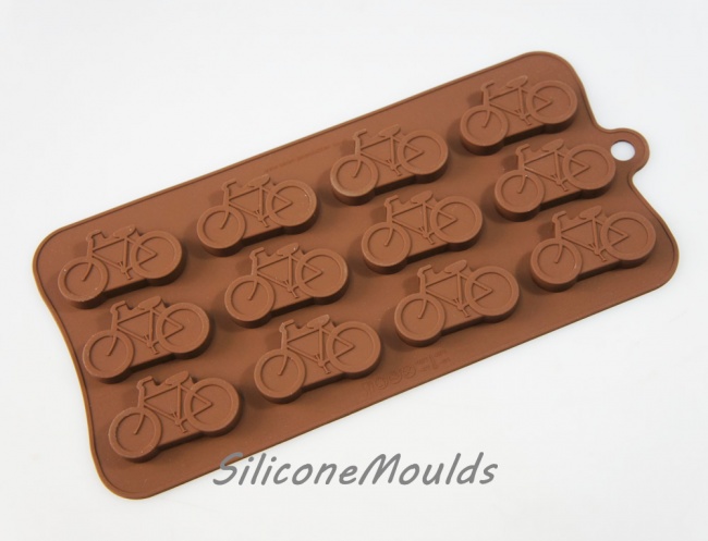 12 cell Small Bicycle / Bike Silicone Chocolate  Bakeware Mould (10g)