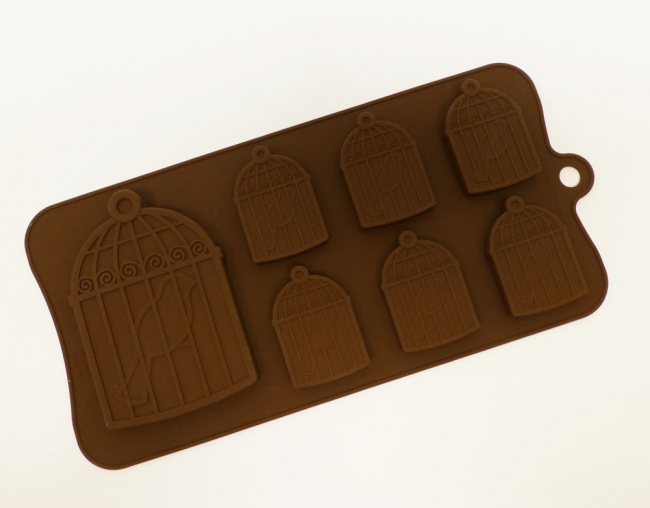 6+1 Bird Cages Chocolate / Candy Silicone Baking Mould SJK