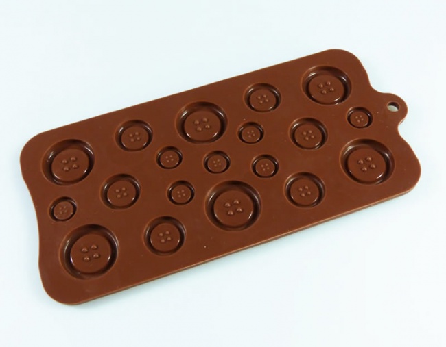 Buttons - Silicone Chocolate and Cake Decorating Mould (3 sizes in one mould)