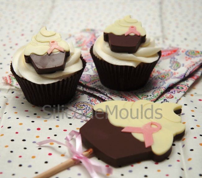 4+1 Charity Cupcake Lolly / Chocolate Bar Candy Silicone Baking Mould