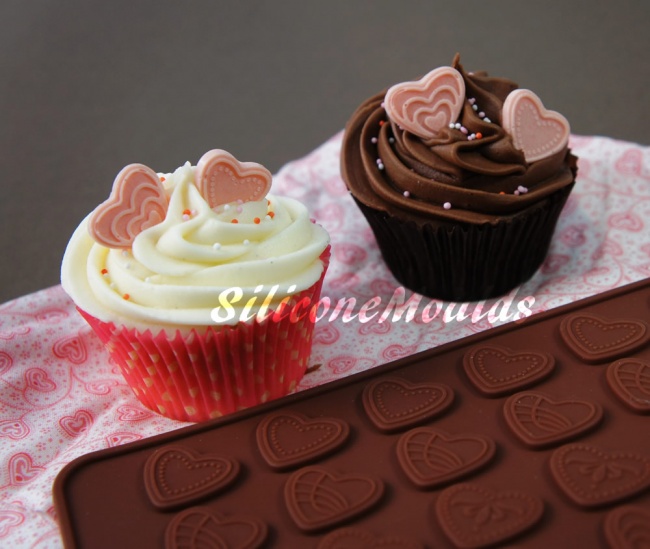 Mini Hearts Button (Embellishing) Silicone Mould - Ideal for Flower Paste / Chocolate