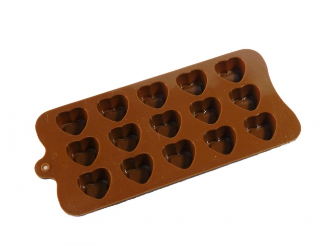 15 cell Indented Hearts - Silicone Chocolate Mould (candy / wax)
