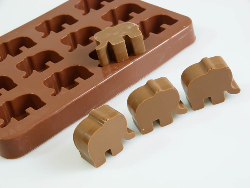 12 cell Chocolate Elephant Silicone Baking Mould Silicone Moulds
