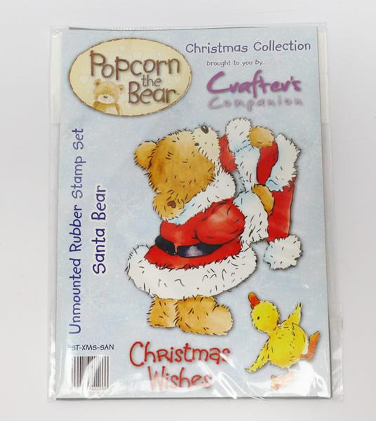 Popcorn the Bear Christmas Collection Santa Bear Stamp Set
