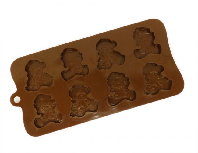 8 Santa Bears Chocolate / Candy Silicone Baking Mould - CLEARANCE