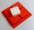 4 cell Square (Rounded Corners) RED Silicone Soap Mould