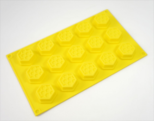 15 cell YELLOW Honeycomb / Bees Wax Chocolate and Candy Silicone Mould