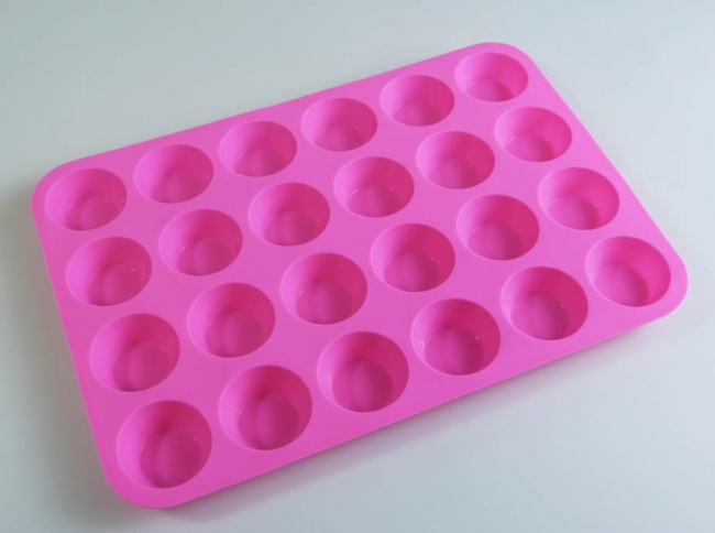 24 Mini Muffin HOT PINK Mini Cupcake Silicone Baking Mould