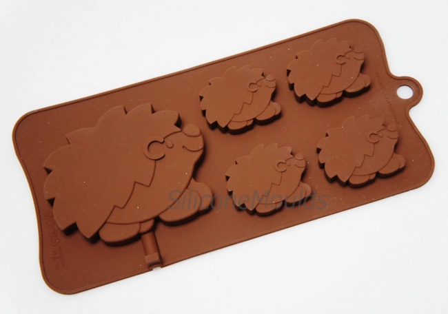 4+1 Hedgehogs Novelty Silicone Chocolate Bar Mould - Woodland Animals