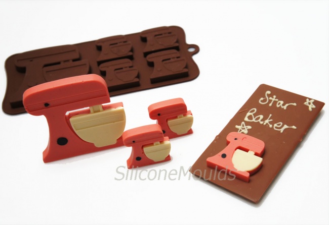 4+1 Kitchen Stand Mixer Lolly / Chocolate Bar Silicone Baking Mould