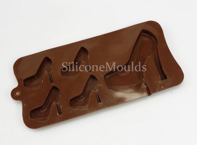 4+1 High Heeled Shoe Lolly / Novelty Chocolate Bar Silicone Baking Mould