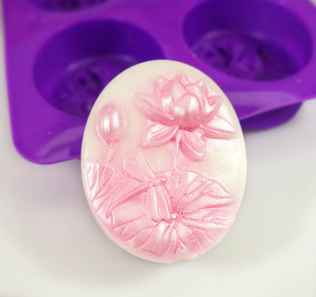 4 cell Oval Dragonfly Silicone Soap / Craft Mould - 125g average bar weight