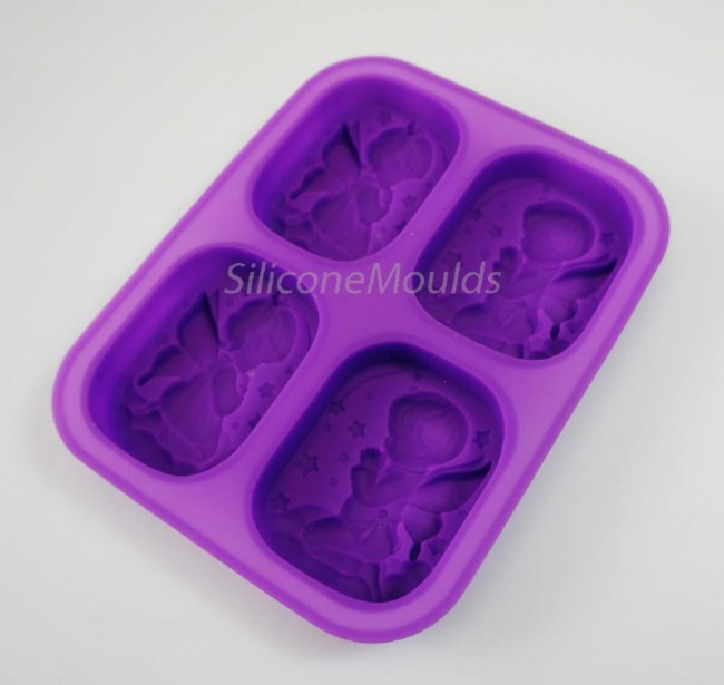 Kneeling Child Fairy / Angel - 4 cell Silicone Soap Bar Mould