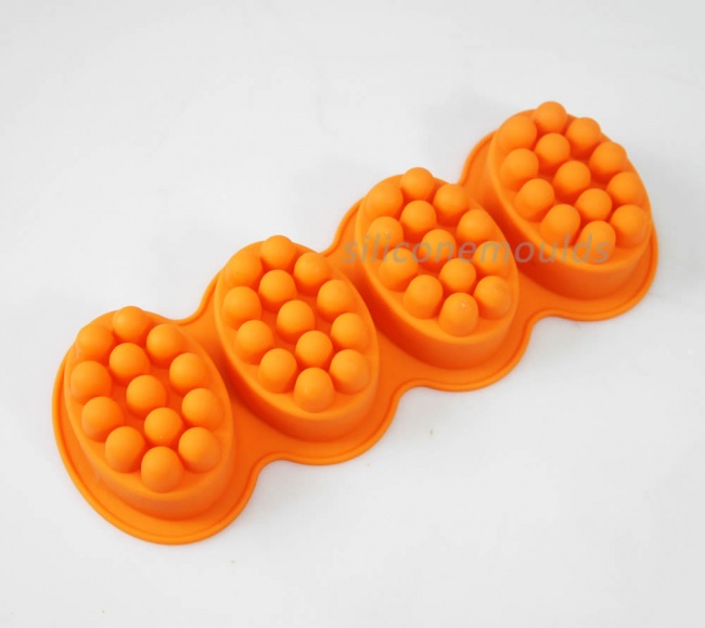 4 cell Knobbly Massage Bar - Silicone Soap Mould - makes approx 135g bars