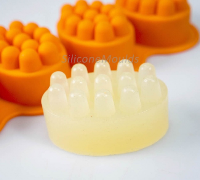 4 cell Knobbly Massage Bar - Silicone Soap Mould - makes approx 135g bars