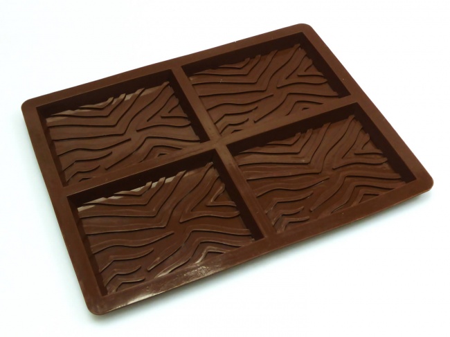 4 cell Zebra Bar Chocolate Candy Bar Silicone Baking Mould N041