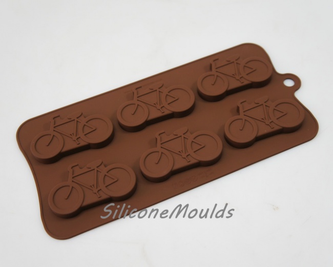 6 cell Large Bicycle / Bike Silicone Bakeware Chocolate Mould (20g)