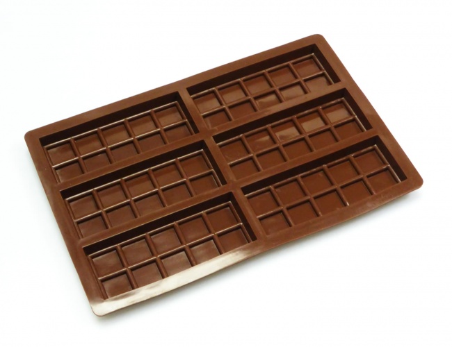 6 cell Small 10 Section Chocolate Bar Silicone Baking Mould N043