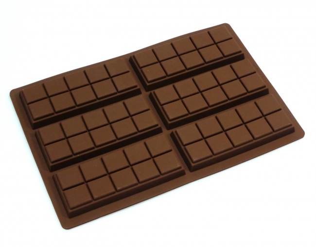 6 cell Small 10 Section Chocolate Bar Silicone Baking Mould N043