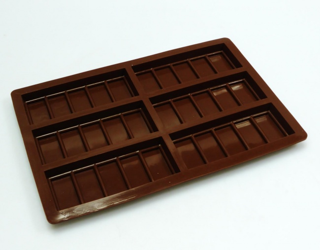 6 cell Small 5 Section Rectangle Chocolate Bar Silicone Mould N044