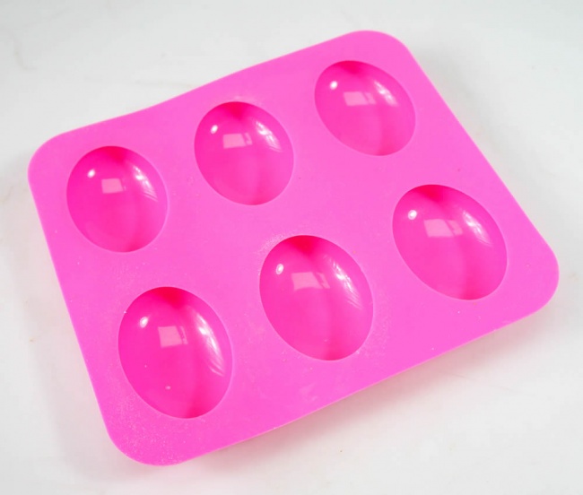 6 cell Oval Pebble Silicone Soap Mould - 95mls