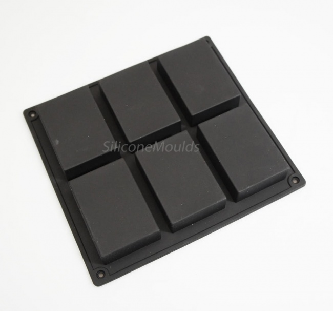 6 cell Rectangular Bar Silicone Mould (100ml volume) - Ideal Soap / Brownies