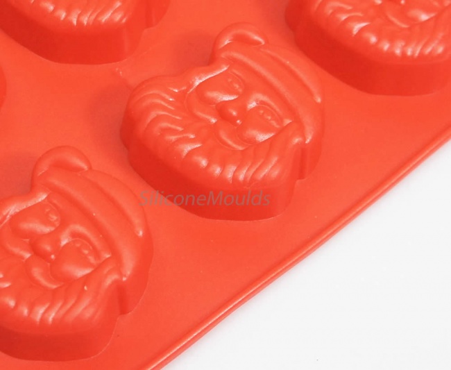 6 cell Father Christmas Santa Silicone Cake Chocolate Mould - 55ml volume