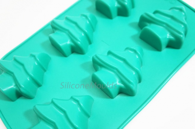 6 cell Christmas Tree Xmas Silicone Cake Chocolate Mould - 50mls volume