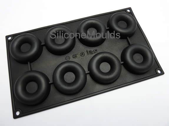 8 cell Mini Doughnut / Donut / Rum Baba Silicone Cake Baking Mould