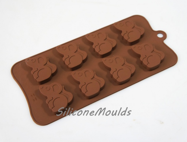 8 cell Large Field Mouse (17.5g) Silicone Chocolate / Candy Mould - Woodland Animals