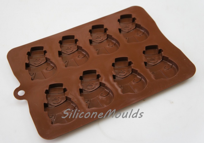 8 cell Large Snowman Christmas Silicone Chocolate Cookie Mould