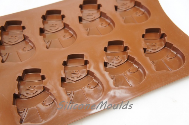 8 cell Large Snowman Christmas Silicone Chocolate Cookie Mould