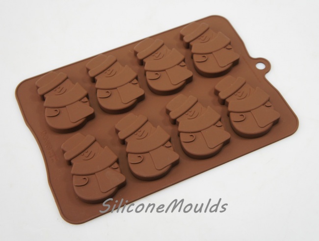 8 cell Large Snowman Christmas Silicone Chocolate Cookie Mould
