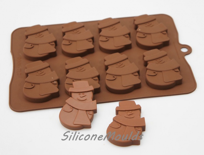 8 cell Large Snowman Christmas Silicone Chocolate Cookie Mould