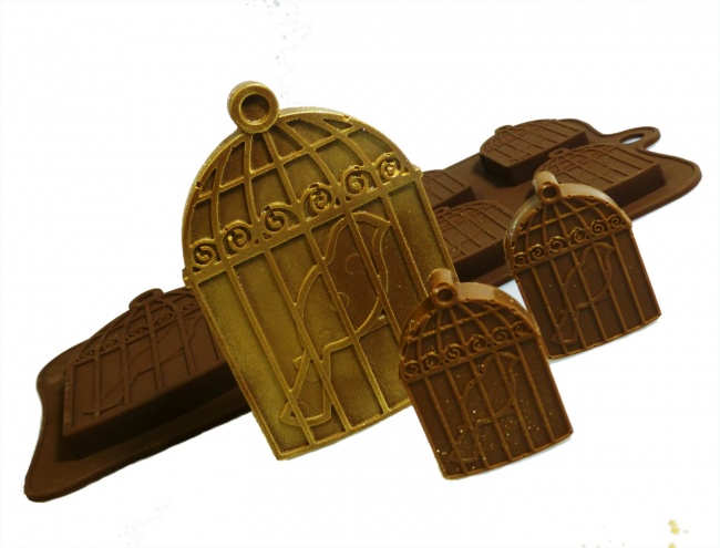 6+1 Bird Cages Chocolate / Candy Silicone Baking Mould SJK