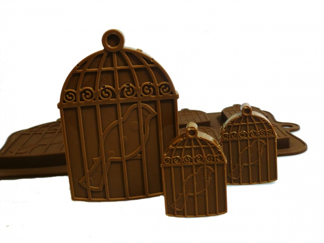 6+1 Bird Cages Chocolate / Candy Silicone Baking Mould SJK