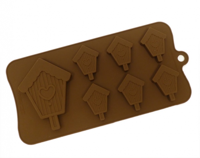 6+1 Birdhouse / Bird House Chocolate / Candy Silicone Mould