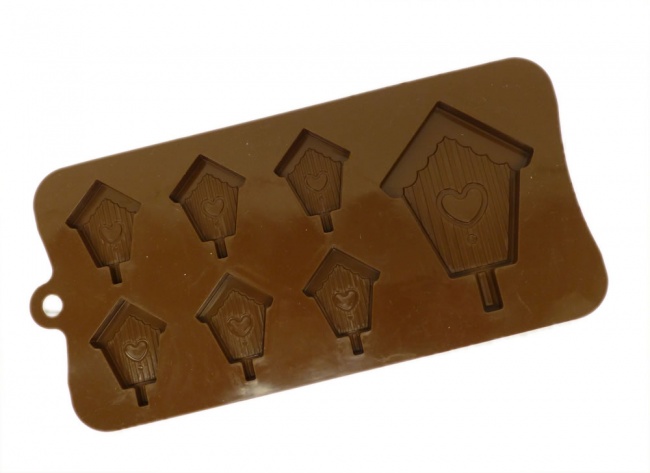 6+1 Birdhouse / Bird House Chocolate / Candy Silicone Mould