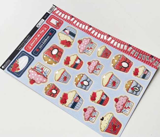Kanban BRITANNIA HEARTS A4 Paper Card Cake Topper / Crafts - Floral/ Gingham Hearts
