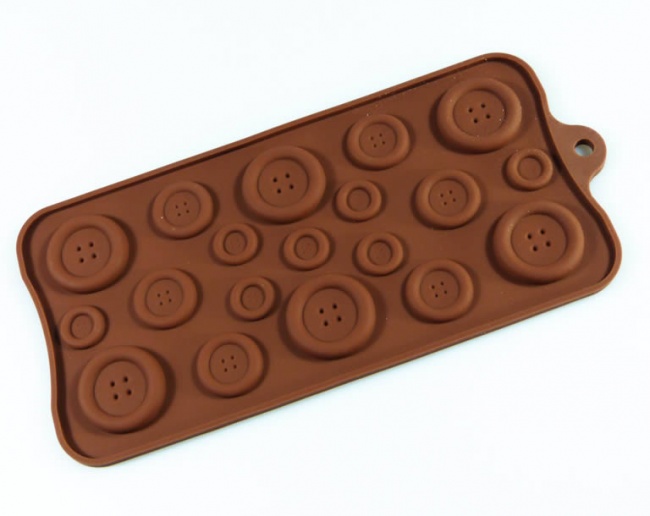 Buttons - Silicone Chocolate and Cake Decorating Mould (3 sizes in one mould)
