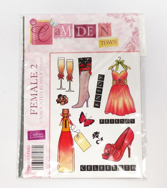 Camden Town A6 Rubber Stamp - FEMALE 2 (Crafters Companion)