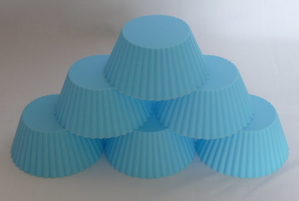 6pc Individual Silicone Cupcake Set - PALE BLUE  ideal for kids