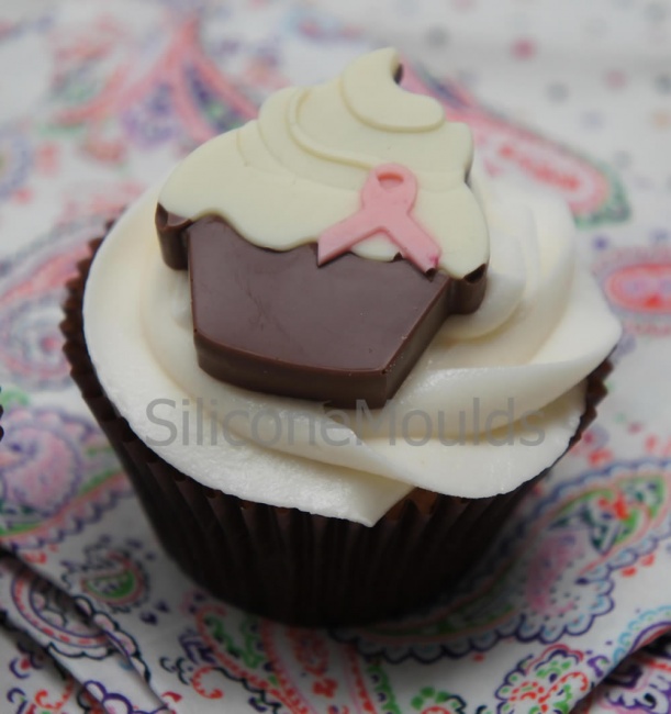 4+1 PINK Charity Cupcake Lolly / Chocolate Bar Candy Silicone Baking Mould
