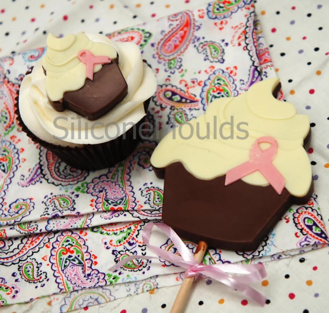 4+1 Charity Cupcake Lolly / Chocolate Bar Candy Silicone Baking Mould