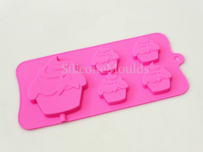 4+1 Charity Cupcake Lolly / Chocolate Bar Candy Silicone Baking Mould