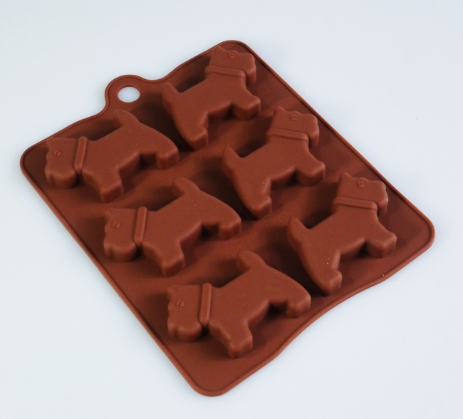 6 Little Scottie / Scotty Dogs - Silicone Chocolate Mould