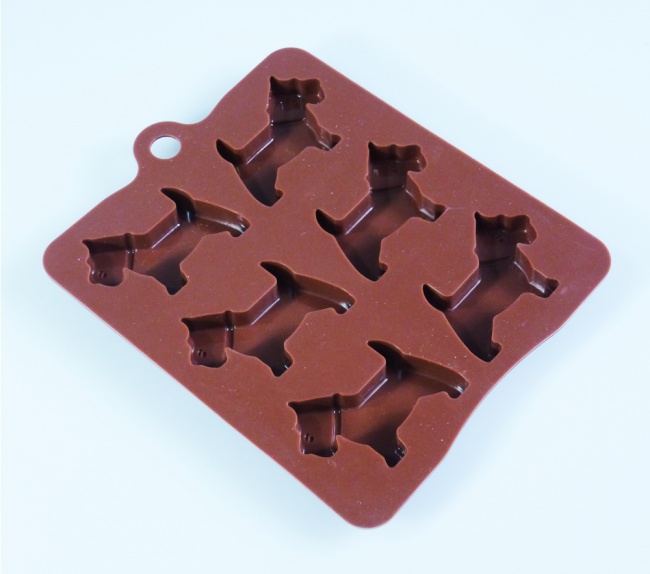 6 Little Scottie / Scotty Dogs - Silicone Chocolate Mould