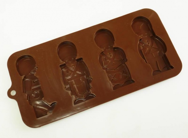 4 cell Drummer Boys / Toy Soldiers Novelty Silicone Chocolate Mould