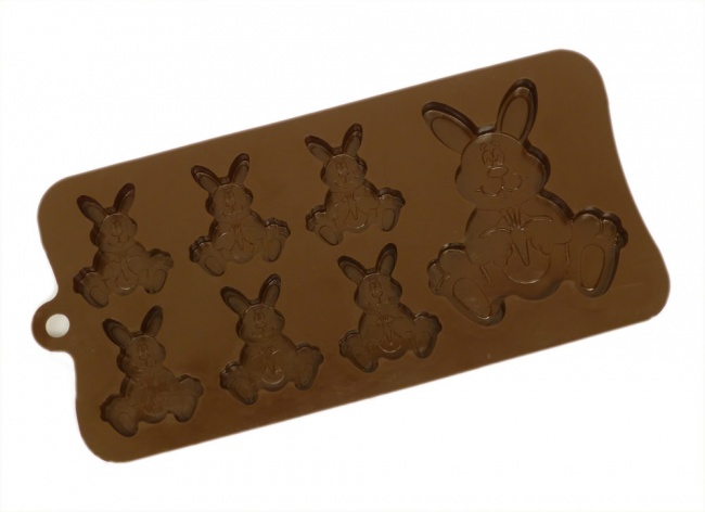 6 + 1 Easter Bunny Chocolate / Candy Silicone Baking Mould